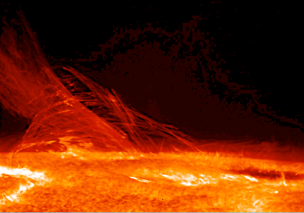 Solar flare as imaged by Hinode's Solar Optical Telescope on Jan. 12, 2007 (credit:- Hinode JAXA/NASA)