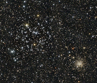 M35 Open Cluster. NGC 2158 is visible at the bottom right corner (credit:- N.A.Sharp/NOAO/AURA/NSF)
