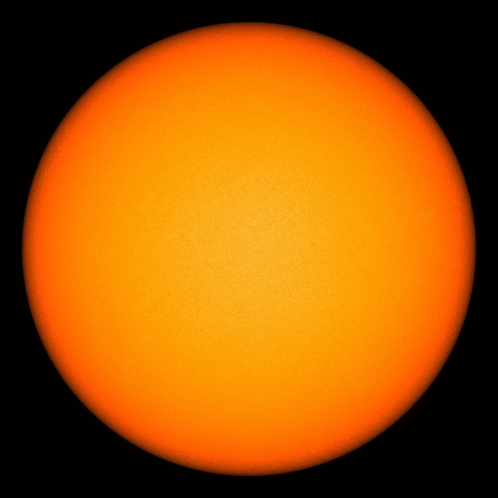The Sun during solar minimum has zero or very few sunspots (credit:- NASA)