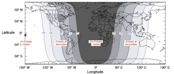Lunar Eclipse Visibility Chart (Fred Espenak/NASA) Lunar Eclipse Visibility Chart (Fred Espenak/NASA)