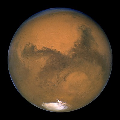 Mars as imaged by the Hubble Space Telescope on August 26, 2003 (credit:- NASA/ESA)