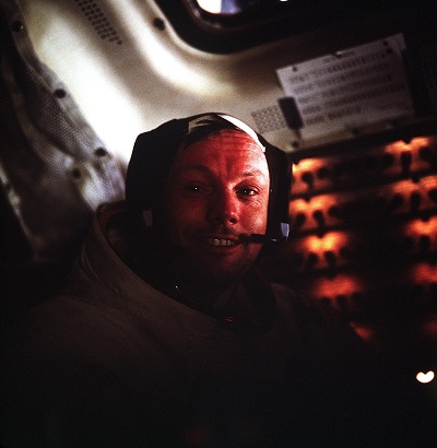 Neil Armstrong inside the Lunar Module (NASA)