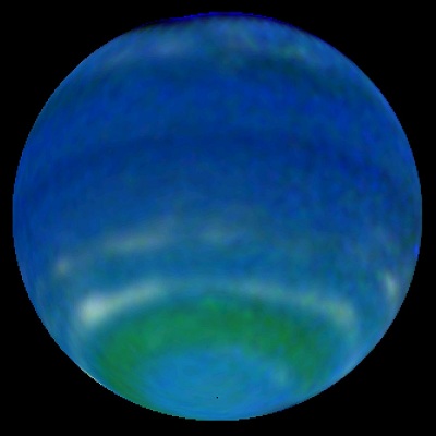 Neptune as imaged by the Hubble Space Telescope in 1998 (NASA, L. Sromovsky, P. Fry (credit - University of Wisconsin-Madison))
