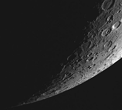 MESSENGER spacecraft image of Mercury's southern hemisphere (credit - NASA/Johns Hopkins University Applied Physics Laboratory/Carnegie Institution of Washington)