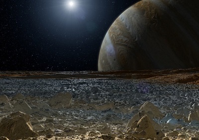 Artist's concept of Jupiter's icy moon Europa (NASA/JPL-Caltech)