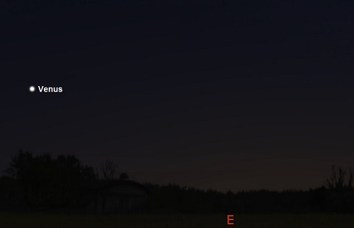 Venus as seen from mid-southern temperate latitudes 45 minutes before sunrise on September 21st (credit:- stellarium) Venus as seen from mid-southern temperate latitudes 45 minutes before sunrise on September 21st (credit:- stellarium)