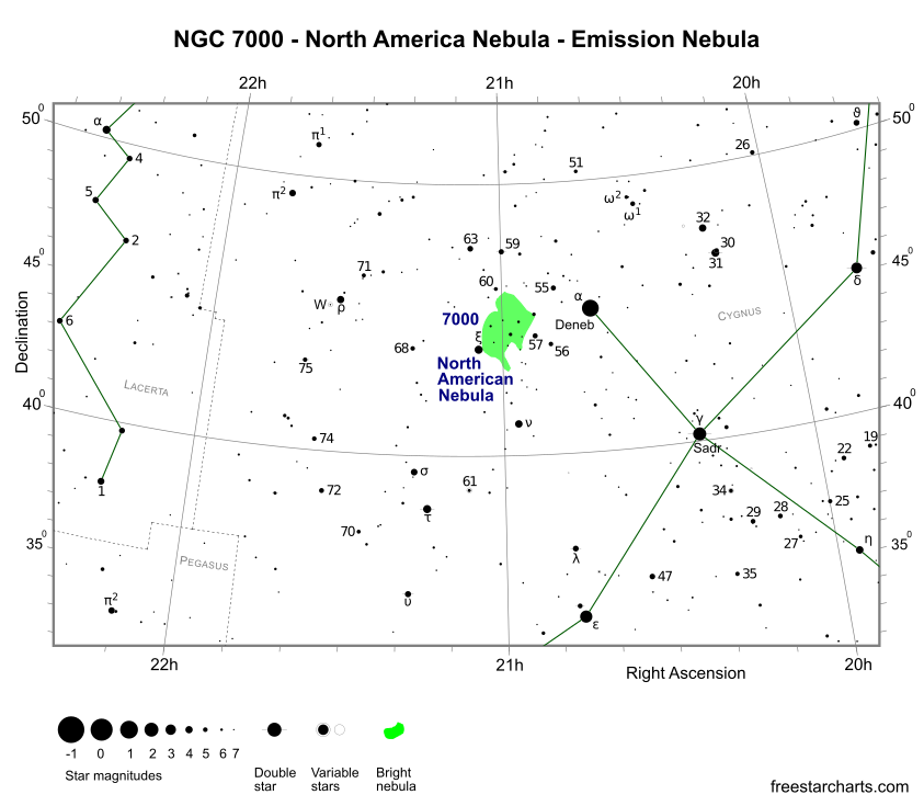 Finder Chart for NGC 7000 (credit:- freestarcharts)