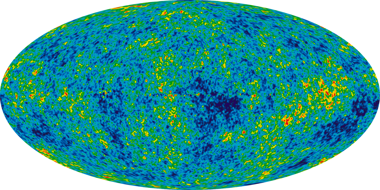 WMAP image of the background cosmic radiation (credit:- NASA / WMAP Science Team)