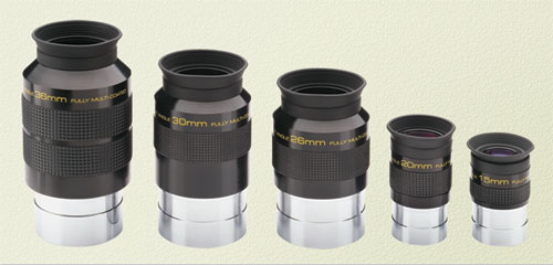 A set of amateur telescope eyepieces