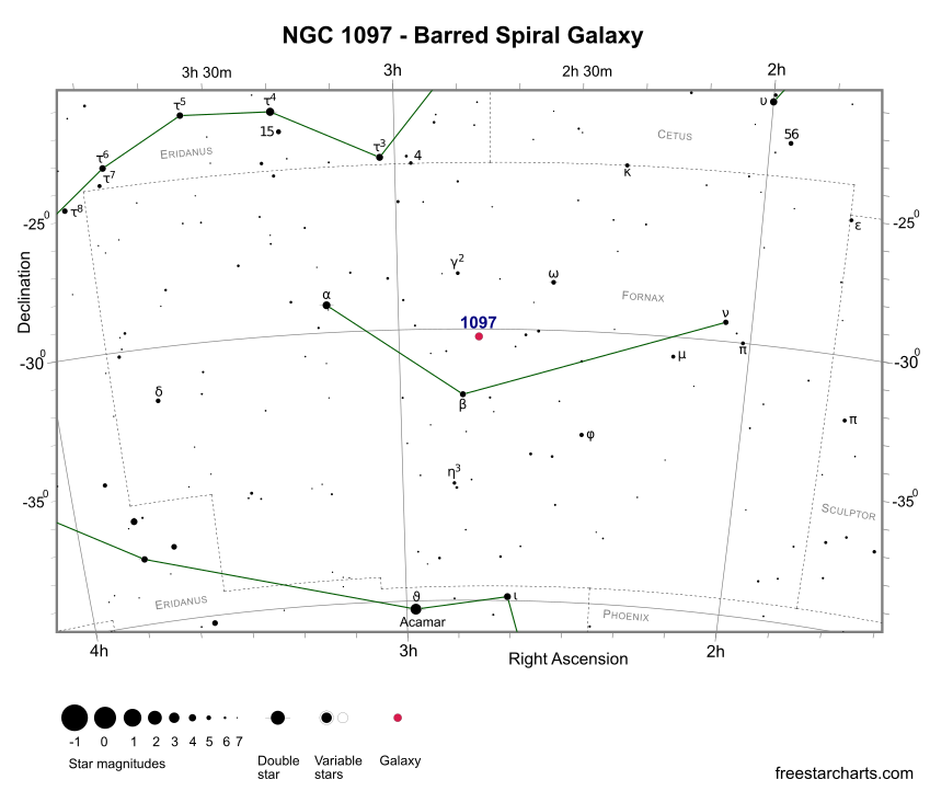 Finder Chart for NGC 1097 (credit:- freestarcharts)